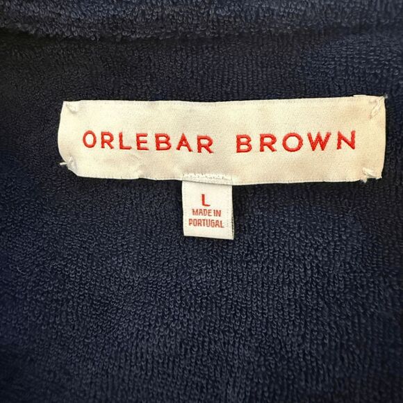 Orlebar Brown Mens Washed Tailor Fit Towelling Resort Polo Shirt Blue Size Large - Picture 7 of 10